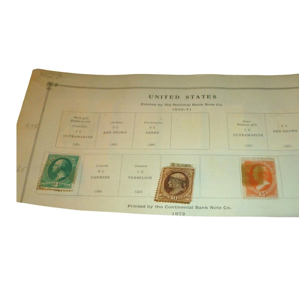 US Stamp Set Scott #158 #161‎ #163 Bank Note Era 3c 10c 15c 19th Century